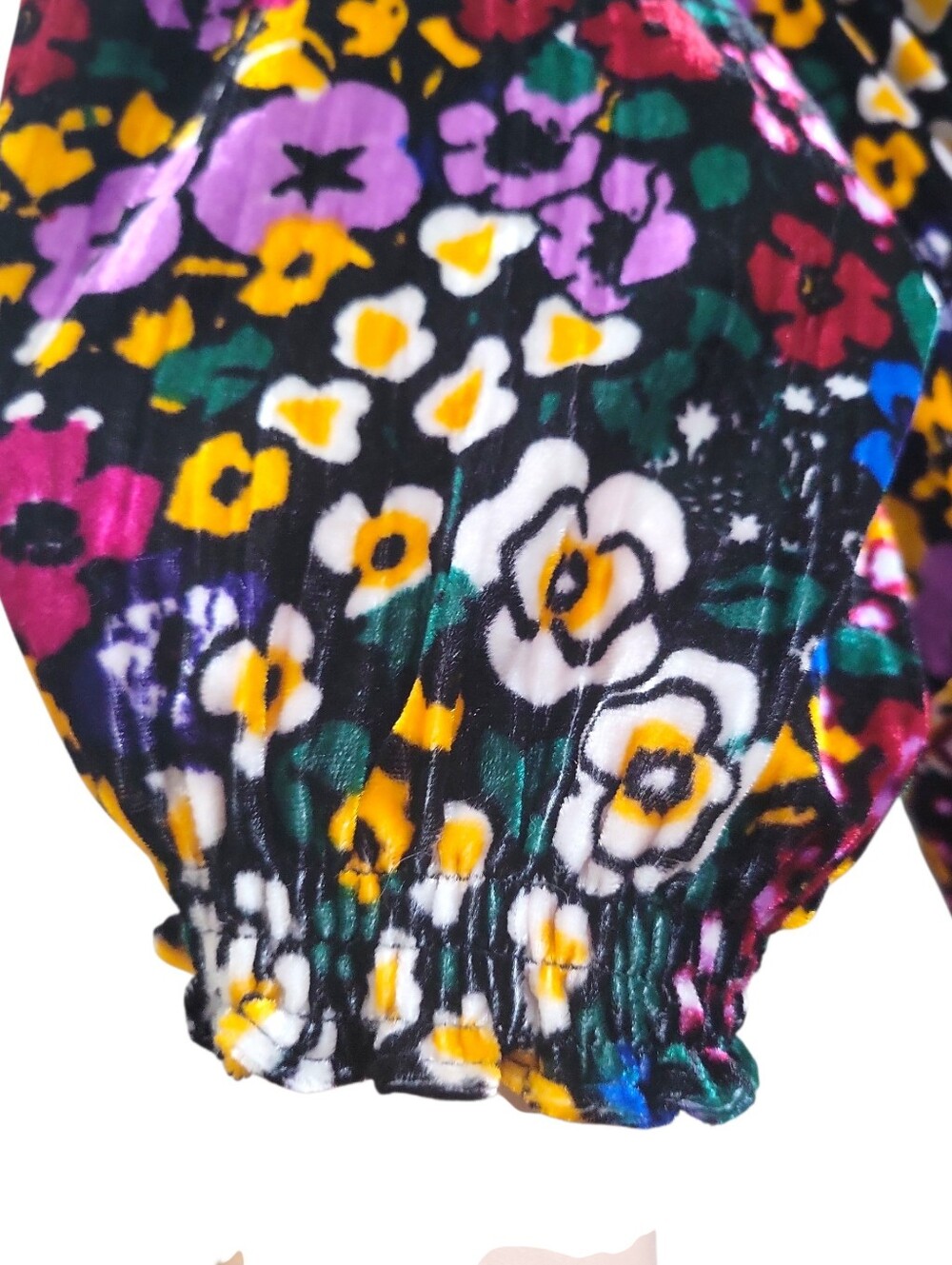 Anthropologie Francie Floral Velvet Mini Dress Size 2 Minor Flaw Multi-Color - Picture 7 of 16